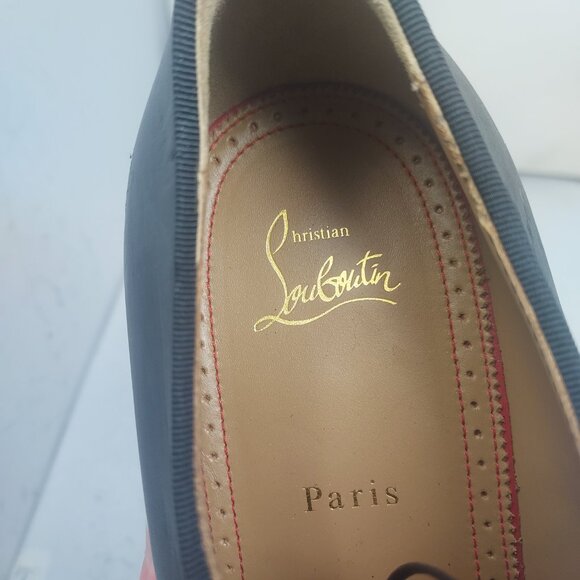 Christian Louboutin Black Chambeliss Leather Oxford Shoe - Picture 4 of 12